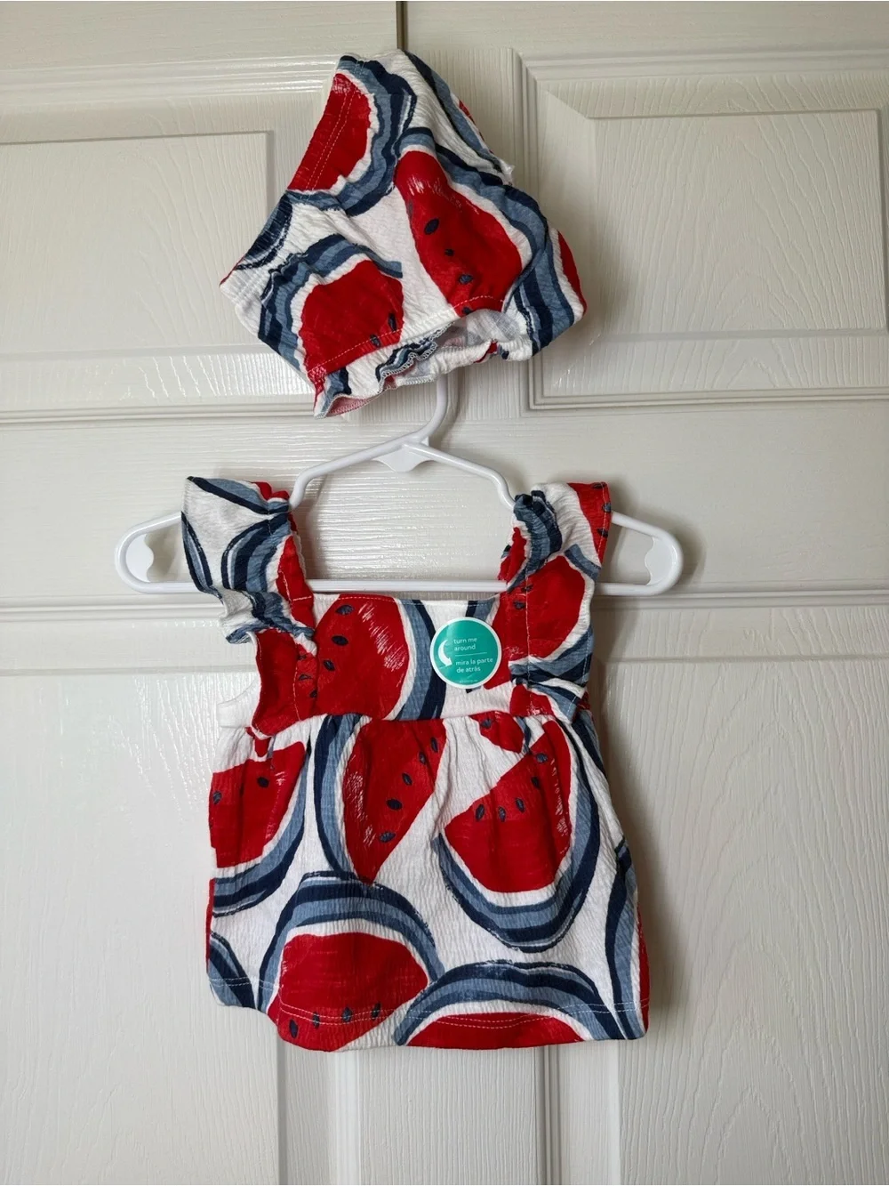 Carter's Red and Blue Watermelon Print Baby Matching Set
